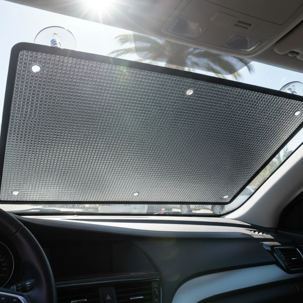 Aluminum Foil Window Insulation Film Double Side Anti-UV Sunshade Protector Pad with Suction Cup Removable Window Privacy Film