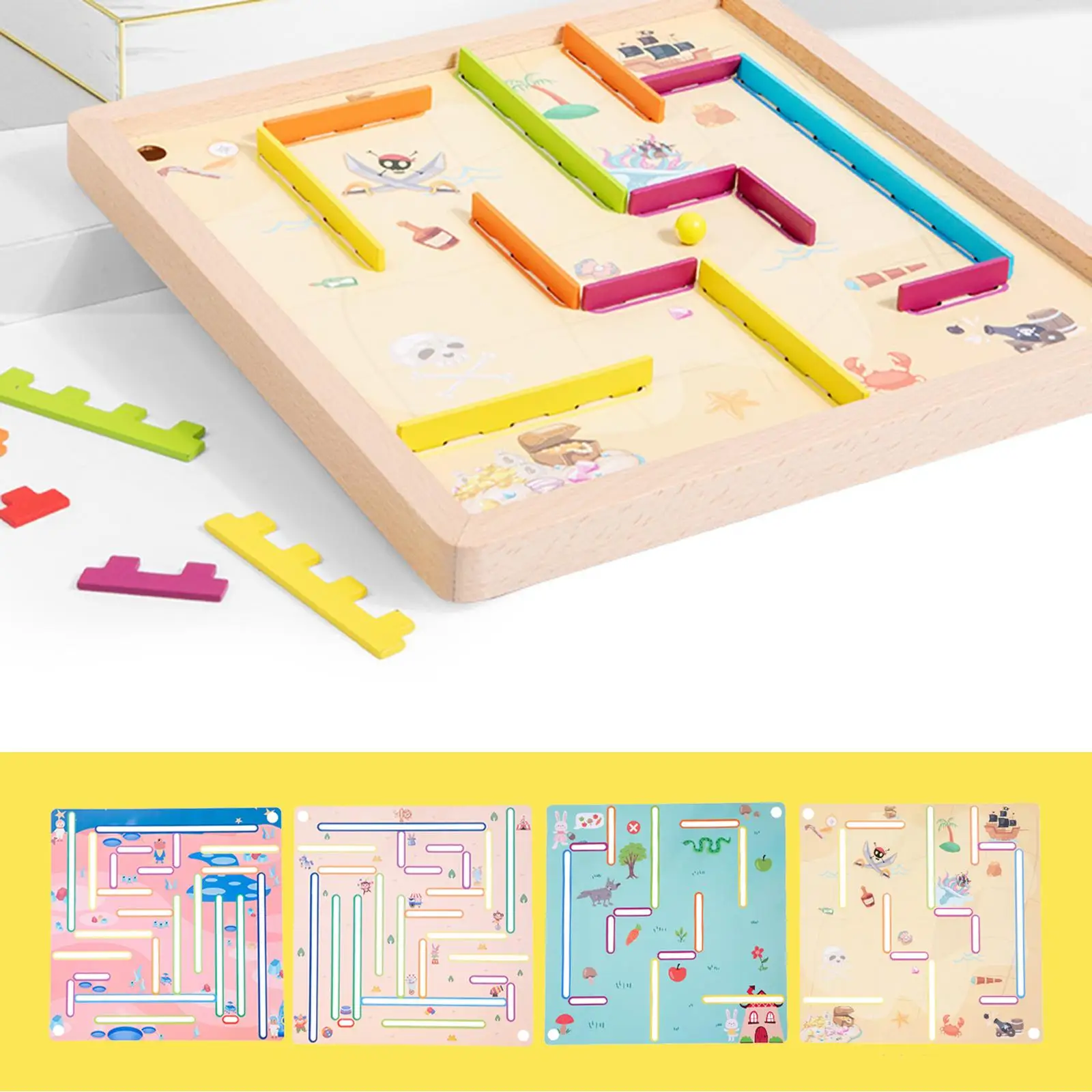 Juego de laberinto de aprendizaje de colores, juego de lógica de habilidades motoras finas, mesa de actividades, juguetes Montessori para niñas, niños, regalo de cumpleaños