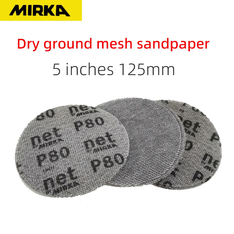 

5" Inch 125mm Mirka Autonet Mesh Sandpaper Abrasive Grid Dust Free Sanding Discs Net Sandpaper Anti-blocking 80-800Grit Car Pain