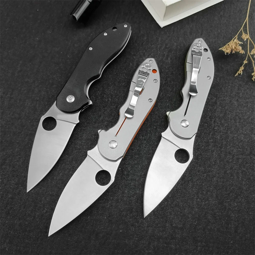 Portable Folding Knife Smooth D2 Pointed Blade G10 Handle Safety Tactical Knife Rescue EDC Multi Purpose Tool