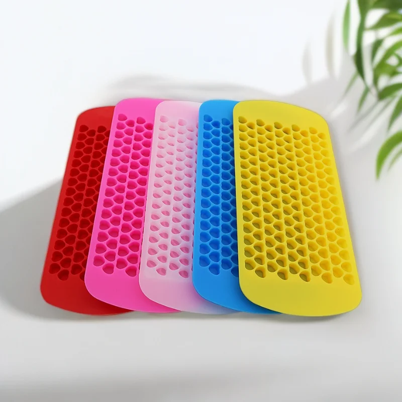 150 Holes Silicone Ice Grid  Mini Heart-shaped Mould 1cm Ice Cube Tray DIY Crystal Drop Glue Mold Fire Paint Wax Granule Mold