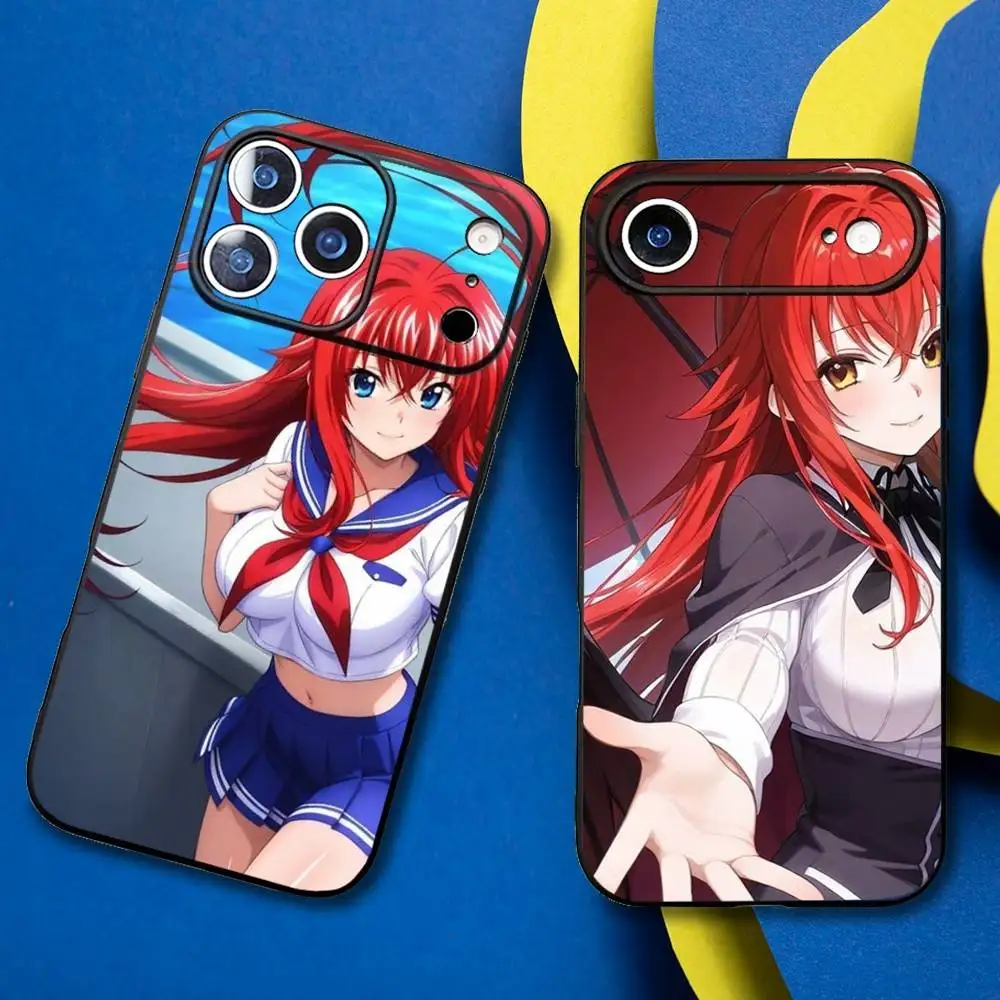 

R-Rias Gremory High School DxD Phone Case For iPhone17,16,15,14,13,12,11 Plus,Pro Max Soft Black Cover