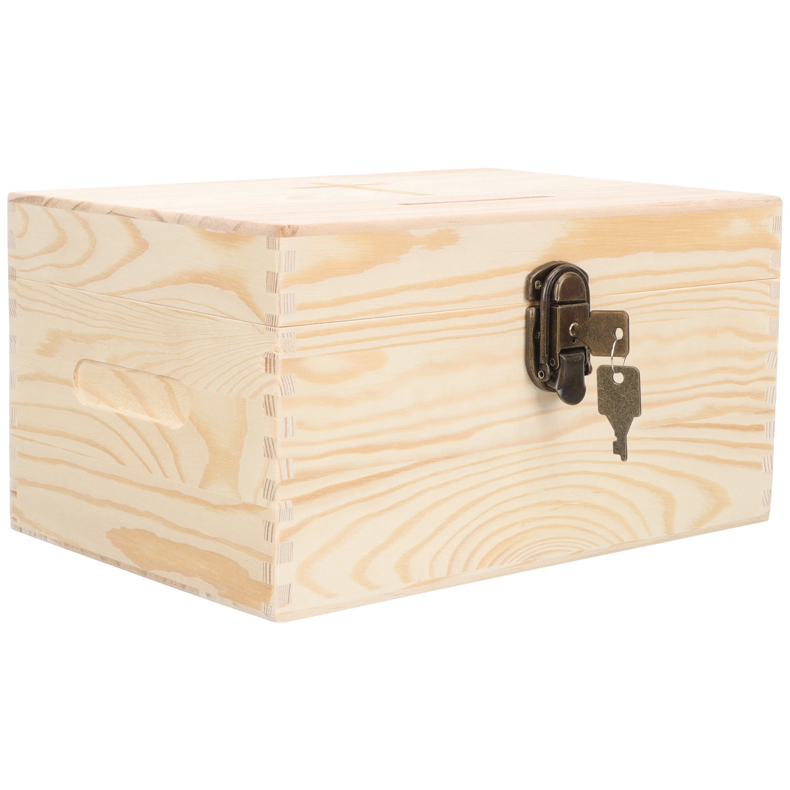 

Wooden Donation Large Size Fundraising Storage Case Goth Decor Suggestion Office Tip Box Lockable Wooden Box