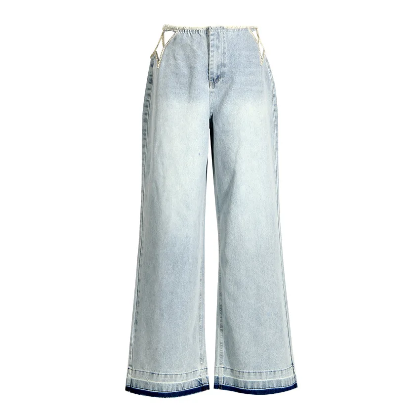 Sexy Hollow out Star Embellished Denim Jeans Women's Low Waist Cotton Summer Washed Universal Fit Y2K Trendy Trending
