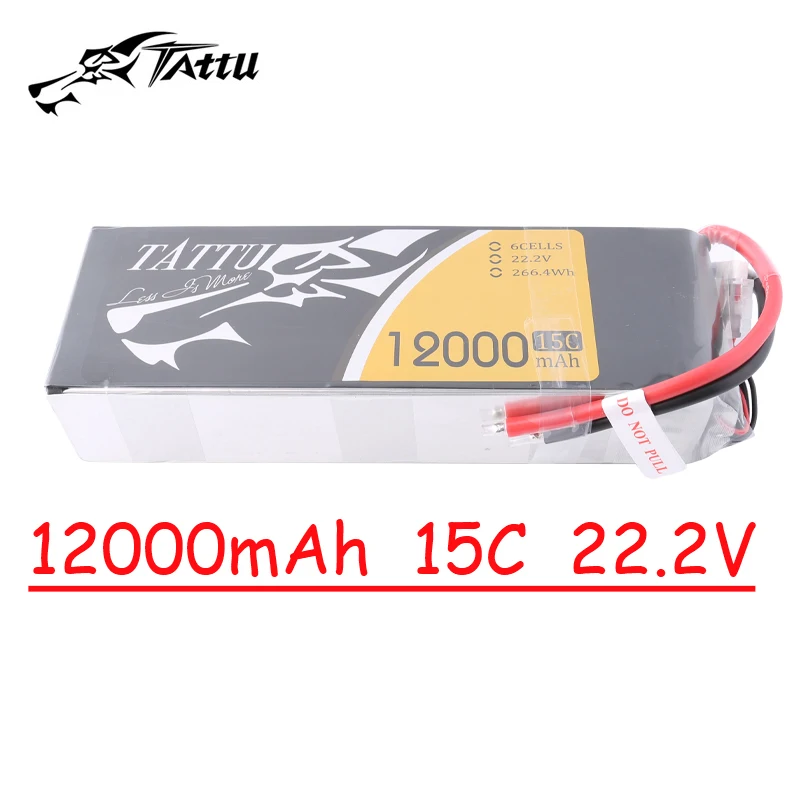 Upgrade TATTU 22.2V 12000mAh 15C LiPo Battery For RC Helicopter Quadcopter FPV Racing Drone Parts With XT90S/EC5/XT150 Plug