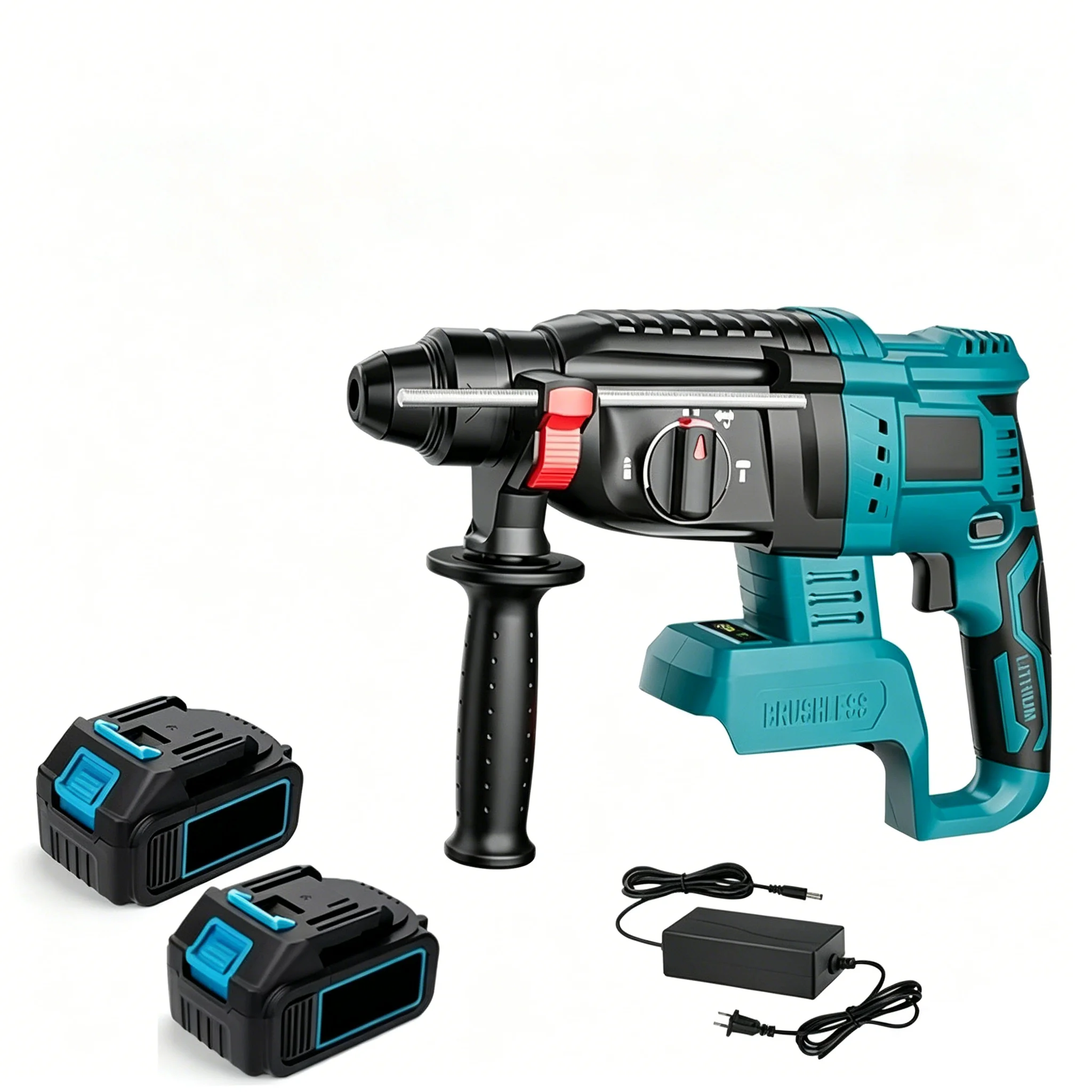 Akku-Bohrhammer mit bürstenlosem Motor, 4 Funktionen, 27 mm SDS-Plus, 18 V, elektrischer Schlagbohrhammer, kompatibel mit Makita 18-V-Akkus.