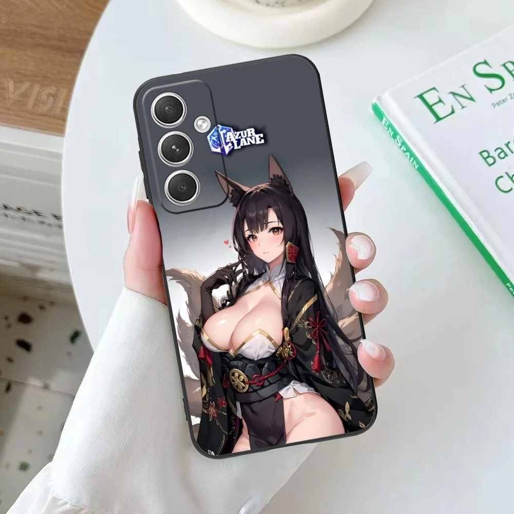 Capa de celular móvel Azur Lane Akagi, Capa preta, Samsung Galaxy S24 S23 S22 S21 S20 S10 S9 Plus FE Ultra Lite, Bonito