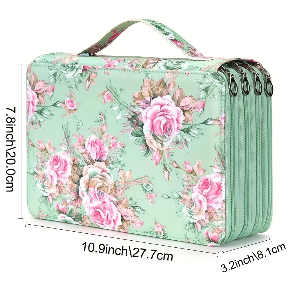Colored Pencil Case, 200 Slots Pencil Holder With Zipper Closure Twill Fabric Large Capacity Pencil Case For Watercolor Pens Or