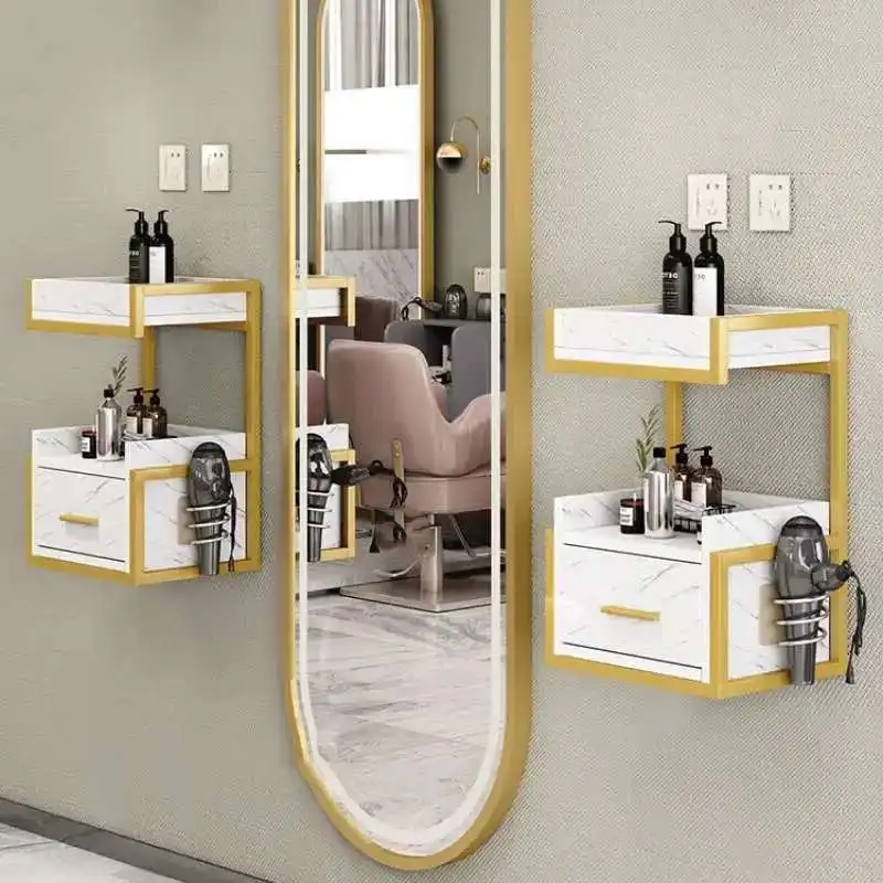 

Modern Wall-mounted Salon Trolleys Hair Salon Tool Trolley Barber Shop Tool Cabinet Salon Wall Storage Hair Cutting Cabinet Z