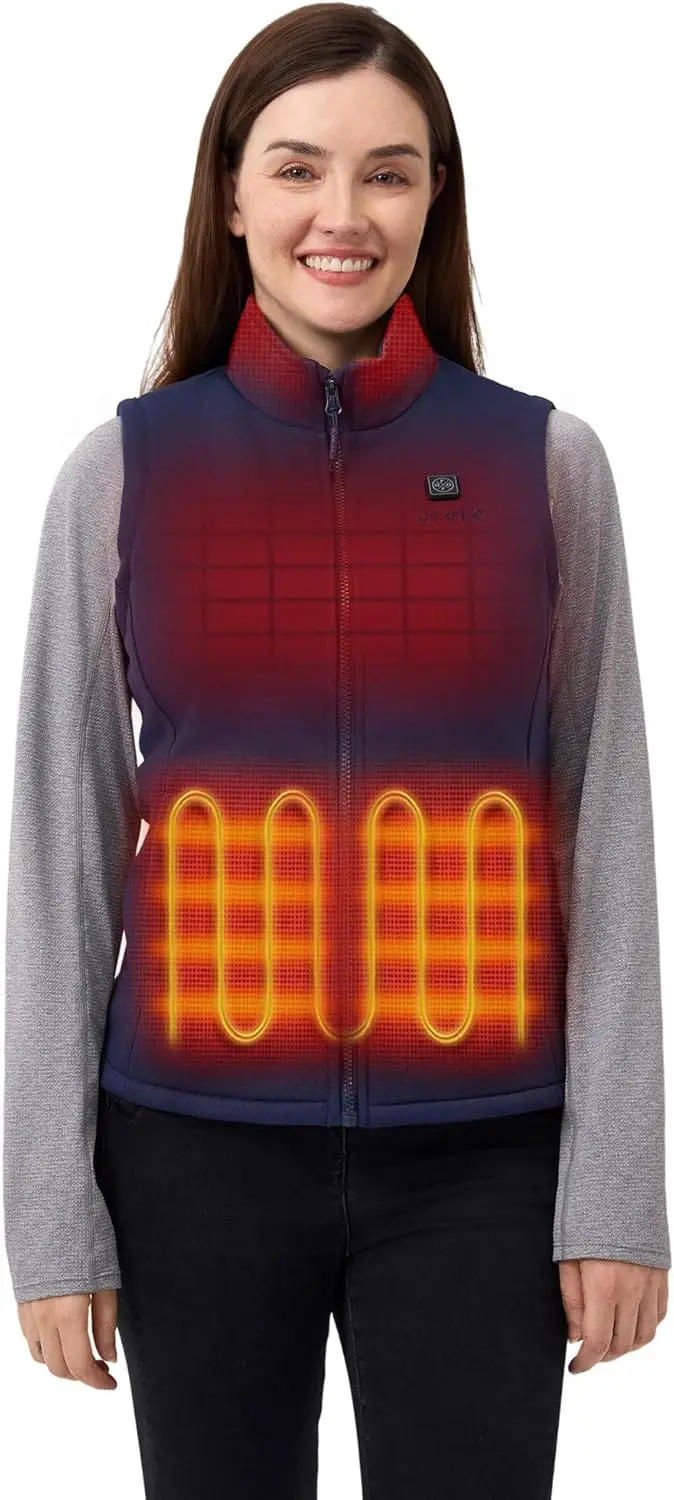 

Women's Heated Fleece Vest with Heated Collar, Lightweight & Warm