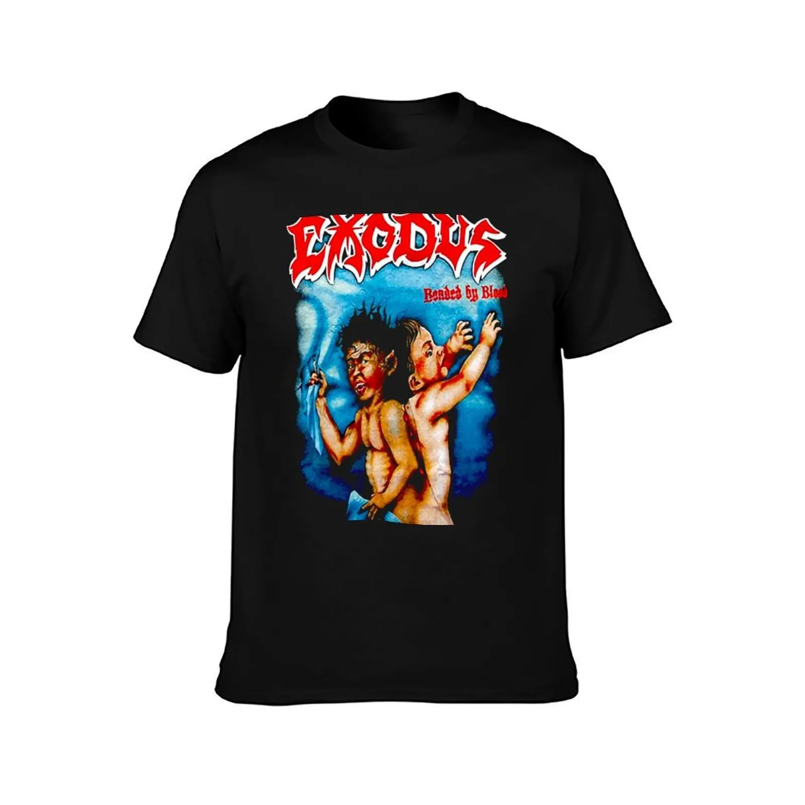 exodus T-Shirt, Summer Casual Cotton Tee, Oversized Streetwear Tops, Vintage Graphic Print, Loose Fit Short Sleeve, 100% Cotton