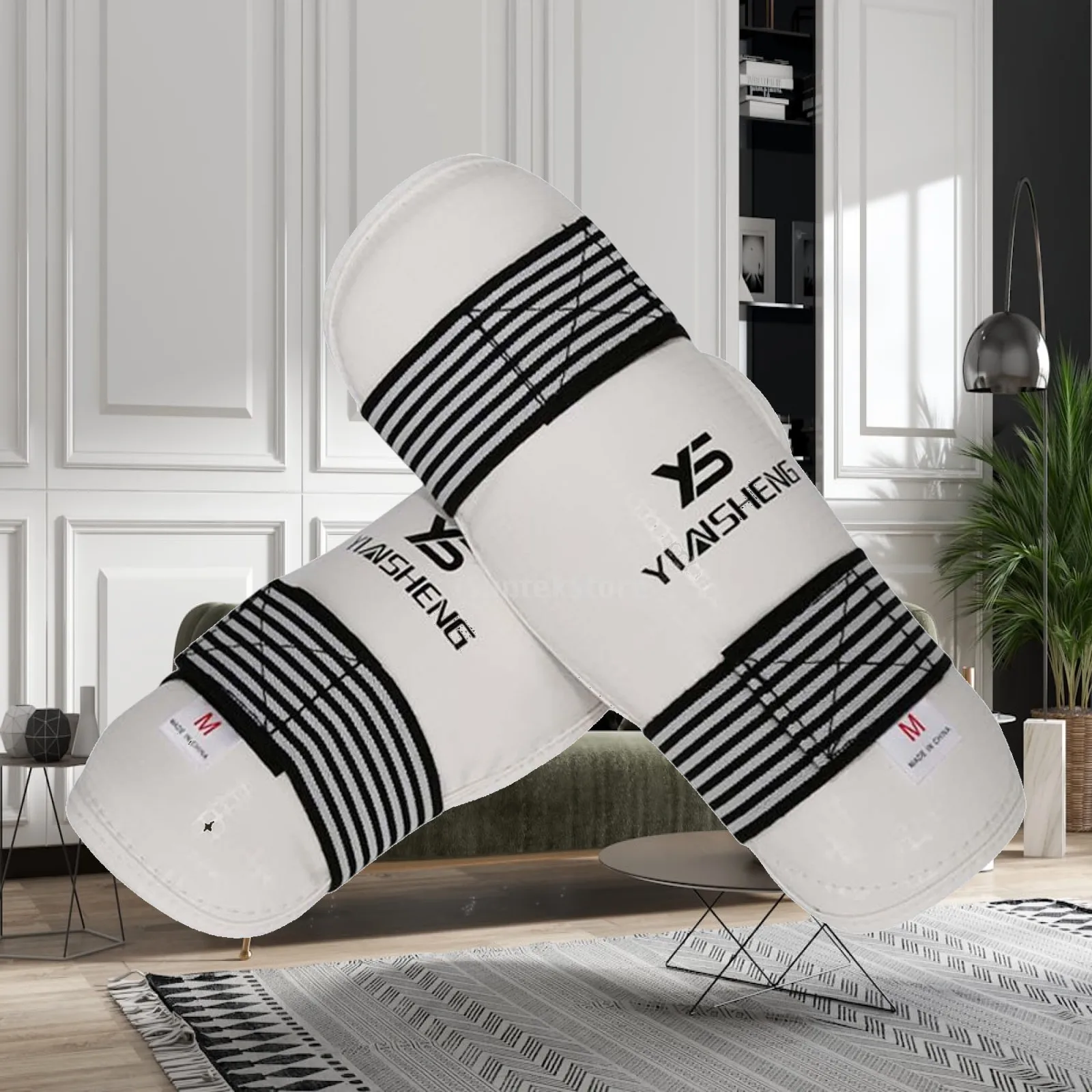 

Taekwondo Shin Guard Elasticated Padded Protector Protection Pads Sparring Gear Protector Guard for Match Academy Fighting
