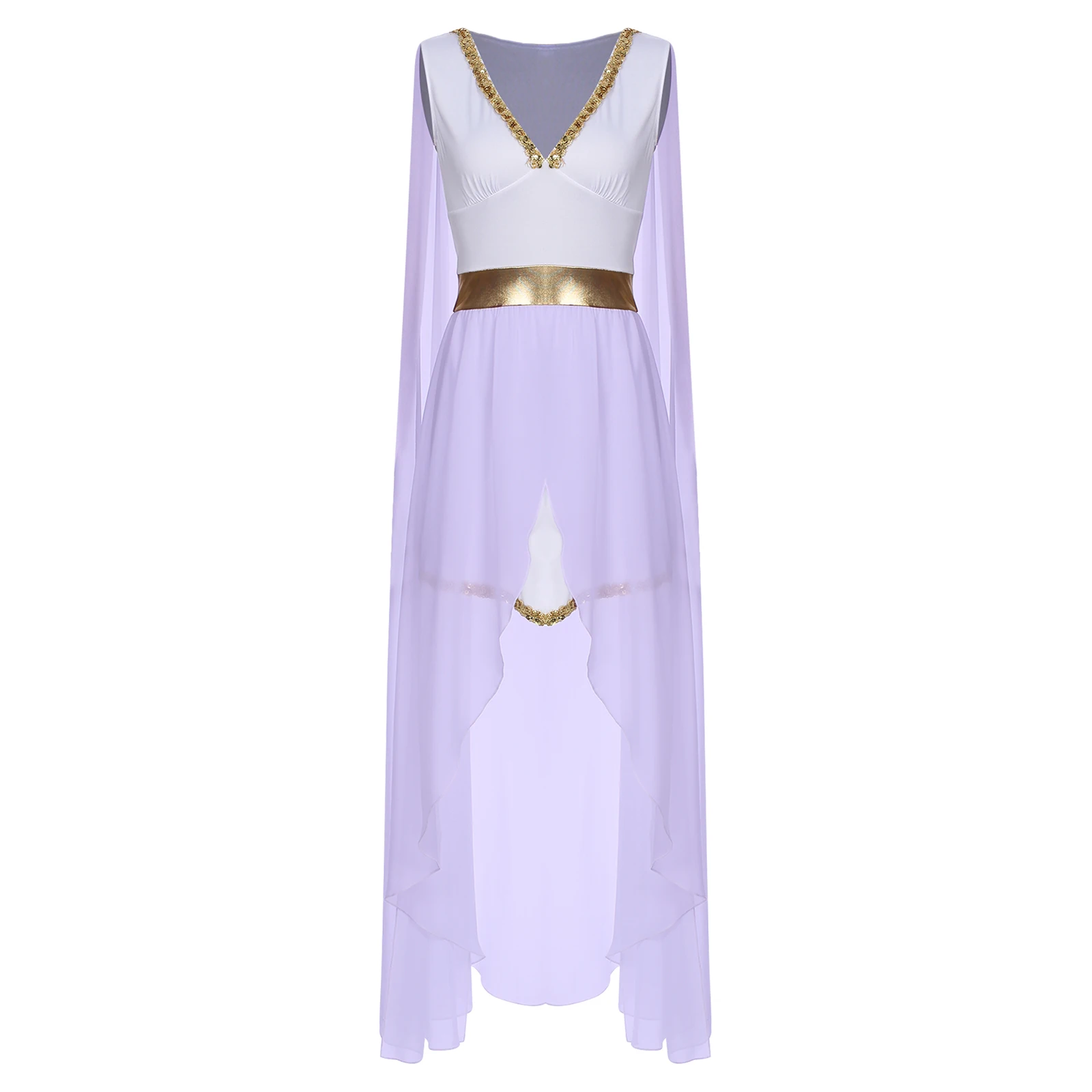 Women's Liturgical Praise Dance Dress Halloween Toga Ancient Greek Deity Queen Cosplay Costume Roman Princess Dress Robe Gown