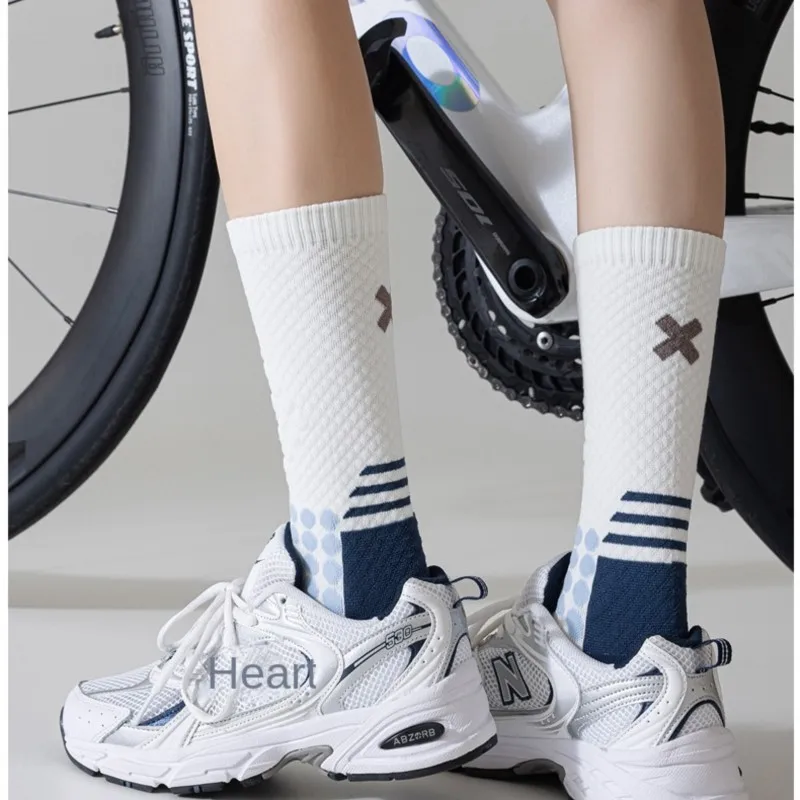 

Sock Leisure Athletic Sports Crew Dress Cycling Women Spring Autumn Thickened Towel Bottom Outdoor Reflective Rows B2W42