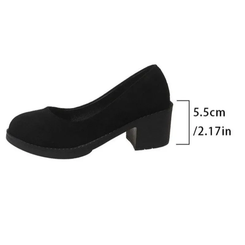 Scarpe da donna 2024 tacchi alti da donna poco profondi di alta qualità moda Plus Size décolleté giornalieri donna New Plus Size tacchi solidi donna