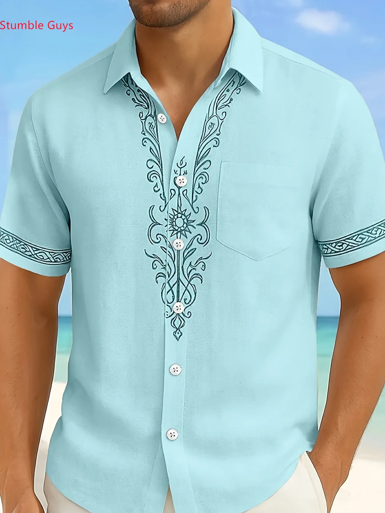 

Men's 2026 Fashion Casual Hawaiian Shirt Summer Man Women Short Sleeve Stylish Beach Party Print Tops