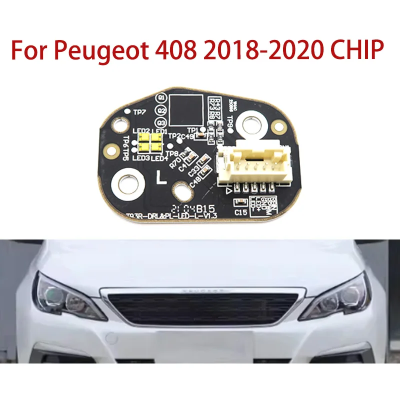 

Белый свет для Peugeot 408 2018-2020, чип балласта, ангельские глазки, дневные ходовые огни, схема, автомобильные фары, чип DRL