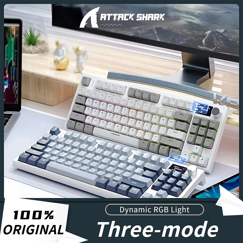 

Attack Shark K86 Customized Mechanical Keyboard, Three-mode Gaming Office Keyboard, Full Key Hot-swap Dynamic RGB Light
