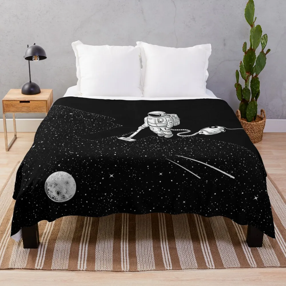 Space Cleaner Throw Blanket Travel Blanket Luxury Blanket anime Fluffy Shaggy Blanket