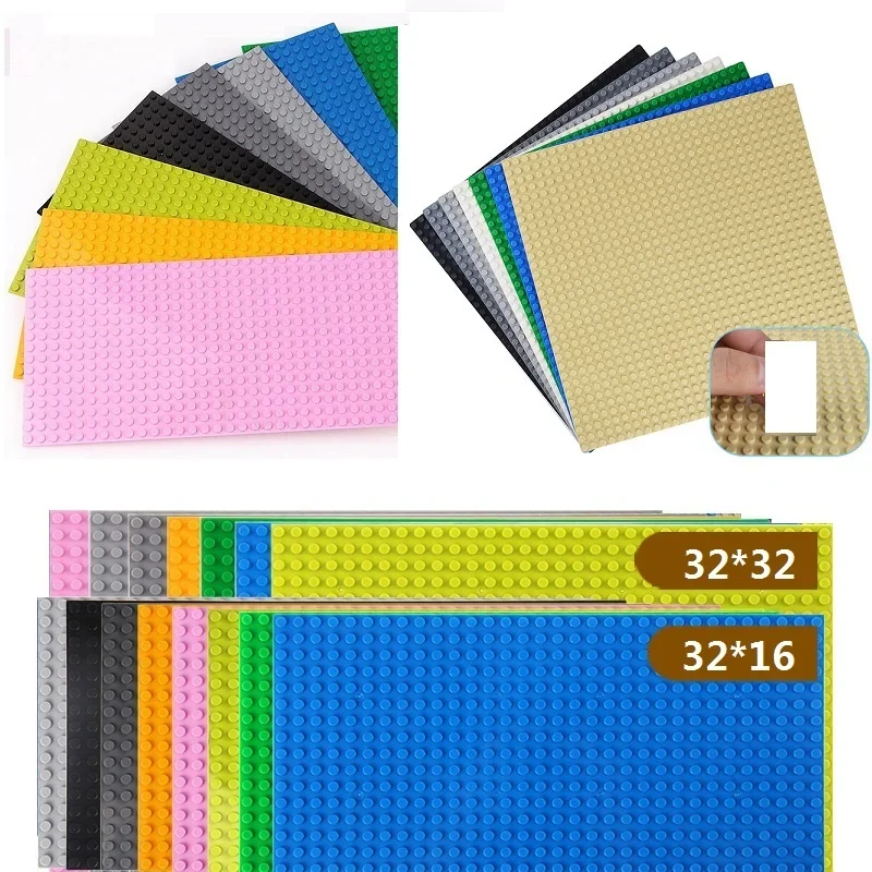 Baseplate 32*32 16X32 Dots Double Sided Plate Building Blocks Classic Base Plate Bricks Youths Toys Compatible with Major Brands