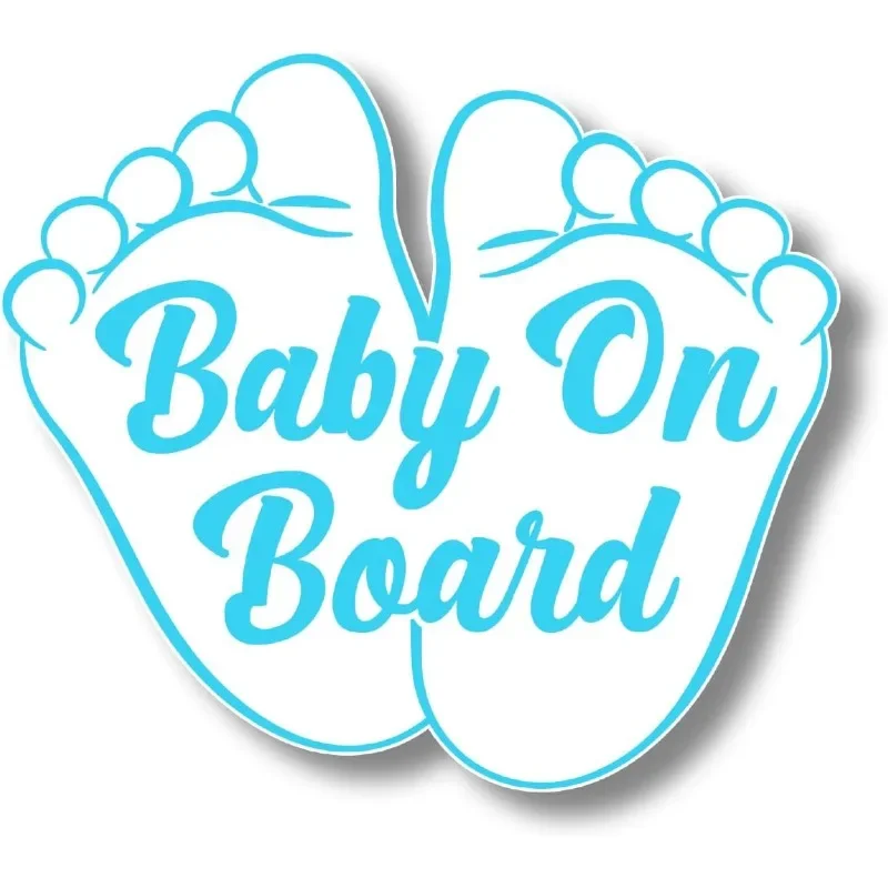 Custom Cartoon Baby on Board Sticker PVC Reflective Safety Sign for Car Windows Blue Boy - view 5
