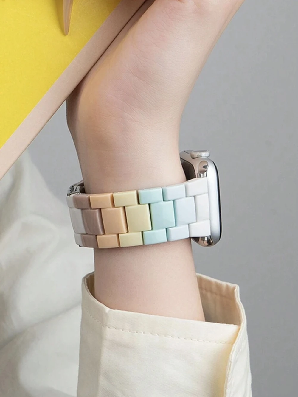 

Excellent Transparent plastic loop For Apple Watch band women 11/10/9/7/ 38mm 40mm 41mm 42mm 44mm 45mm 46mm Strap