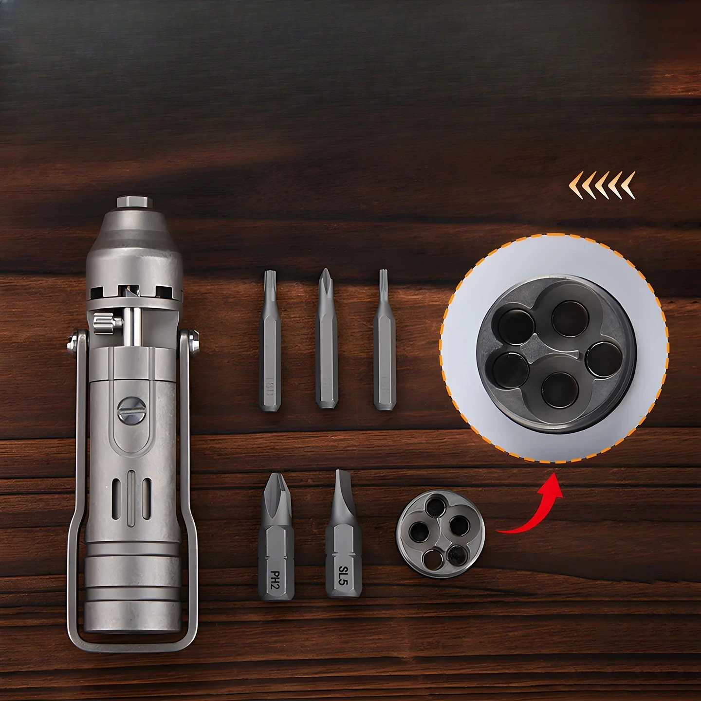 NEW Titanium Alloy Forward and Reverse Rotation Ratchet Screwdriver with Built-in Batch Head EDC Multifunctional Tool Parts