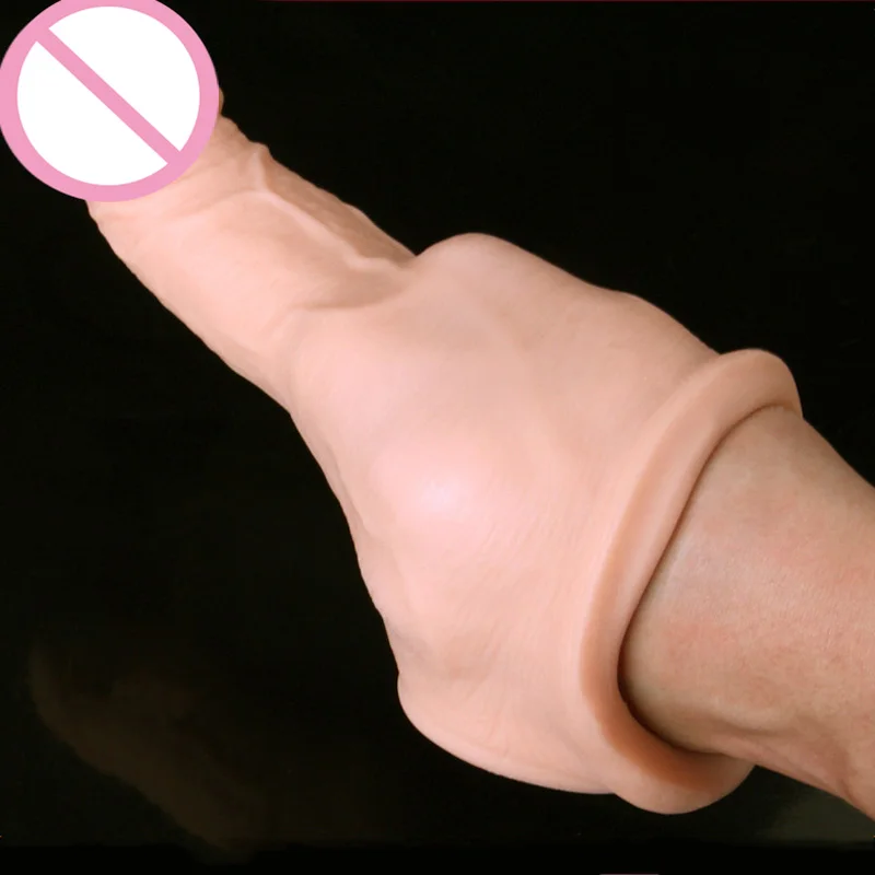 لينة القضيب موسع كم الواقي الذكري القابل لإعادة الاستخدام المثيرة لعب للرجال ديك توسيع تأخير سميكة الواقي الذكري كم الديك أدوات الجنس #5
