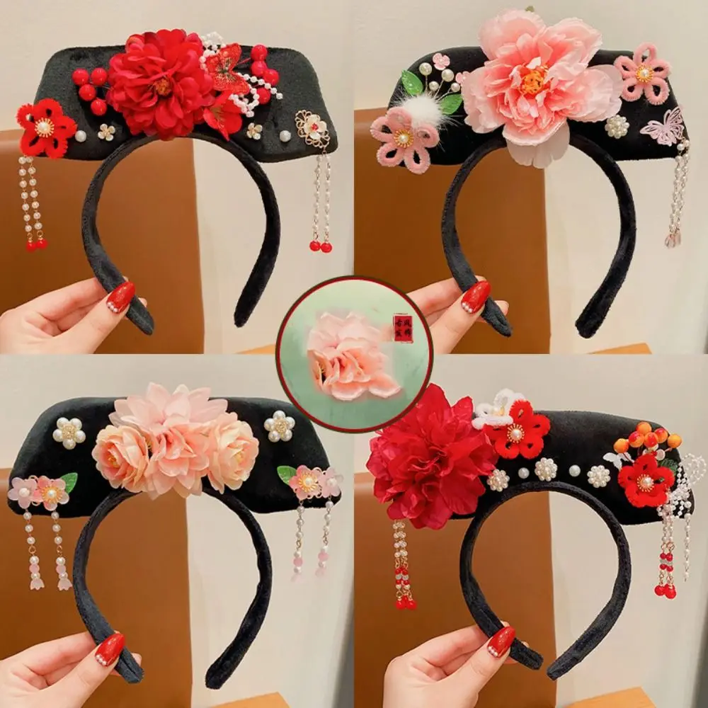 

Flower Chinese Style Headwear Pearl Bow Ancient Style Headband Antique Headband Hanfu Headdress Hanfu Hair Clip Women