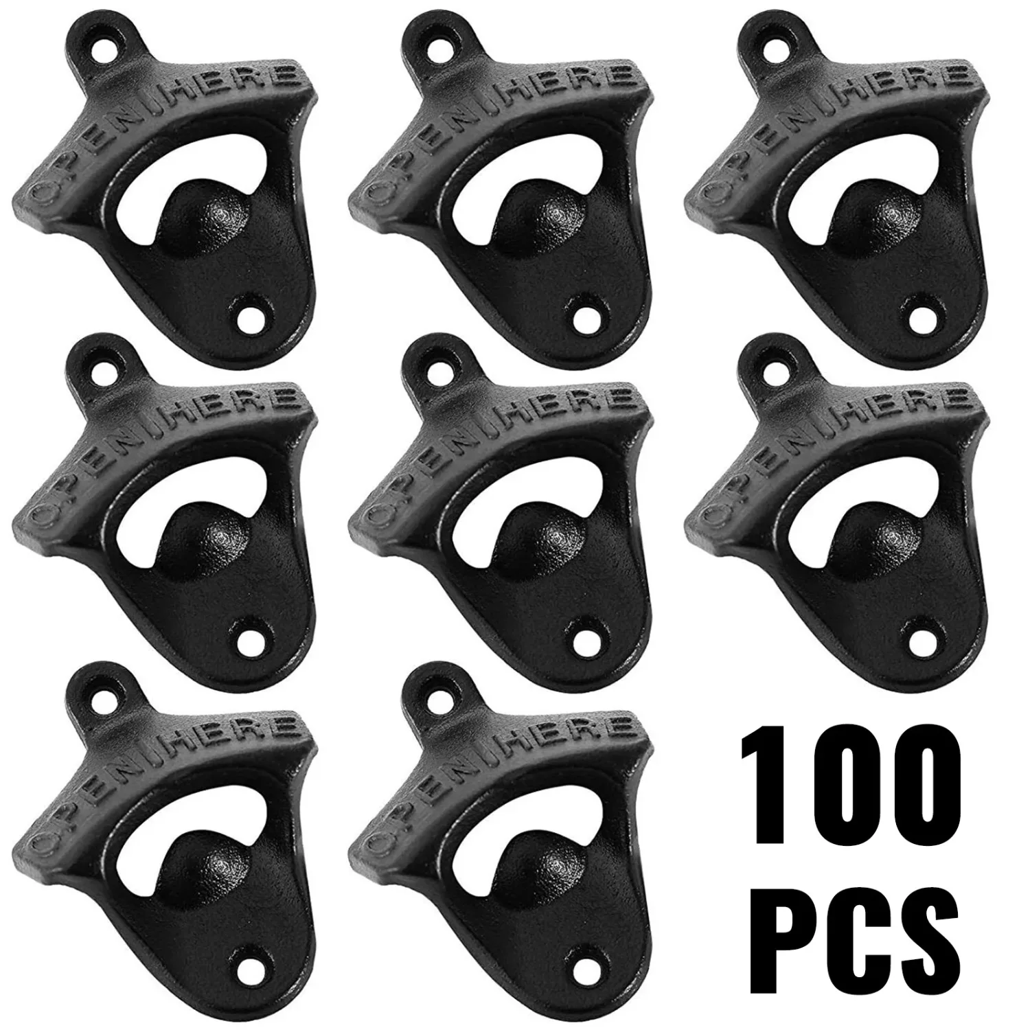 

Wall Mounted Bottle Opener Set 100 Pieces Rustic Cast Iron Bottle Opener Classic Vintage Finish Bottle Opener