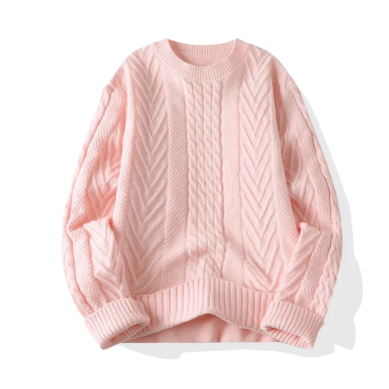 Crew Neck Knitwear Warm Outerwear Shirt Tops Loose Pullover Autumn Winter New Thicken Fashion Clothes Sweatshirt Knitted Sweater