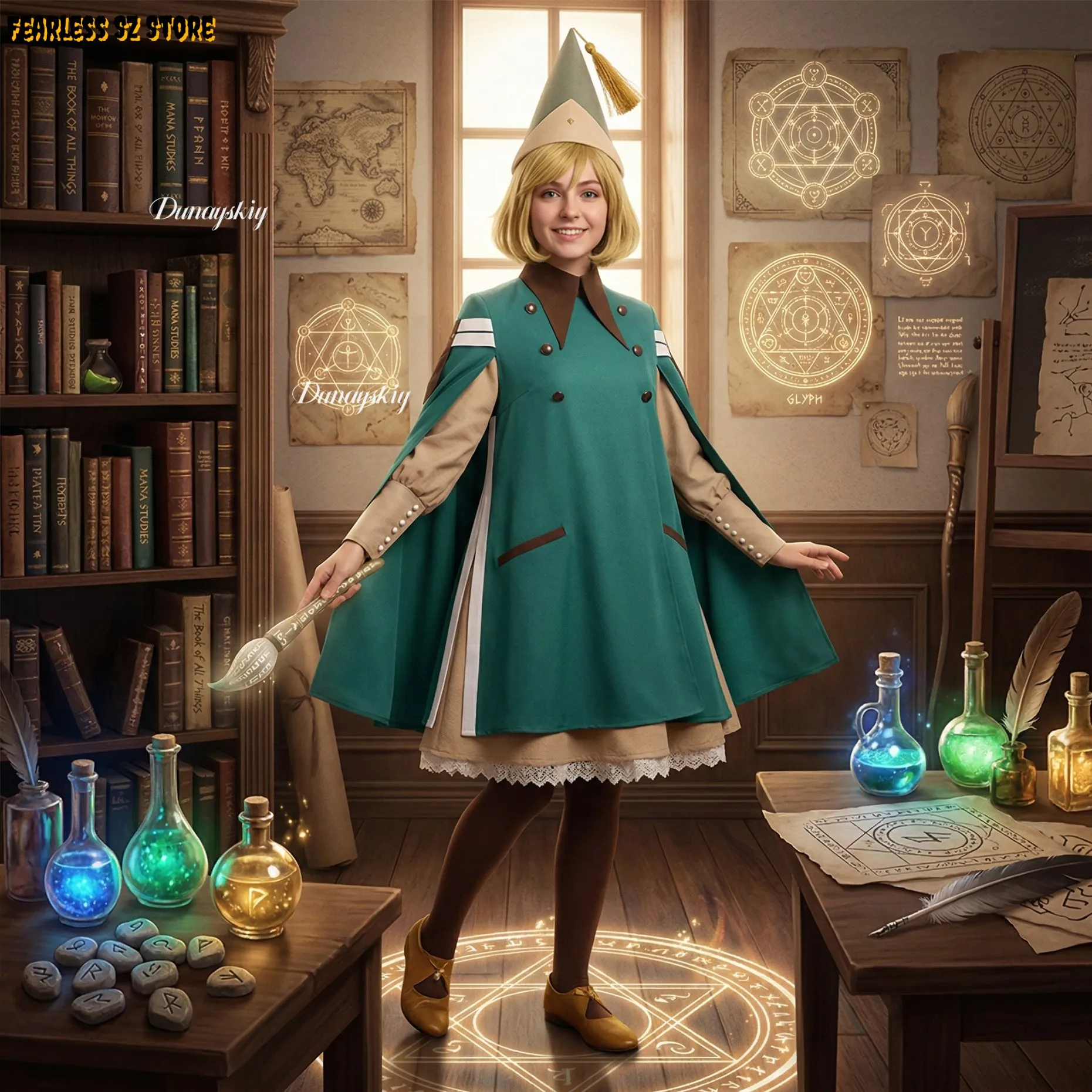 

Anime Richeritto Tetia Koko Coco Witch Hat Atelier Cosplay Costume Shawl Coat Dress Uniform Full Set Woman Cute Christmas Suit