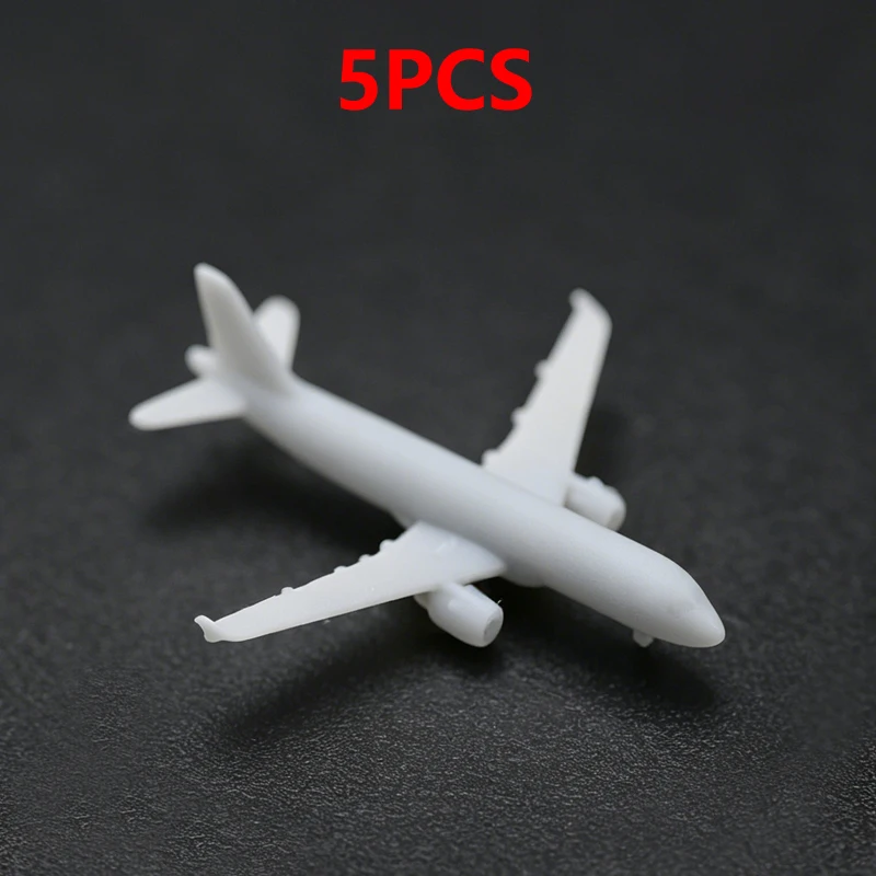 

5PCS 1/2000 700 400 350 Scale A320 Airliner Unpainted Resin Model Miniature Static Aircraft with Landing Gear for Diorama DIY