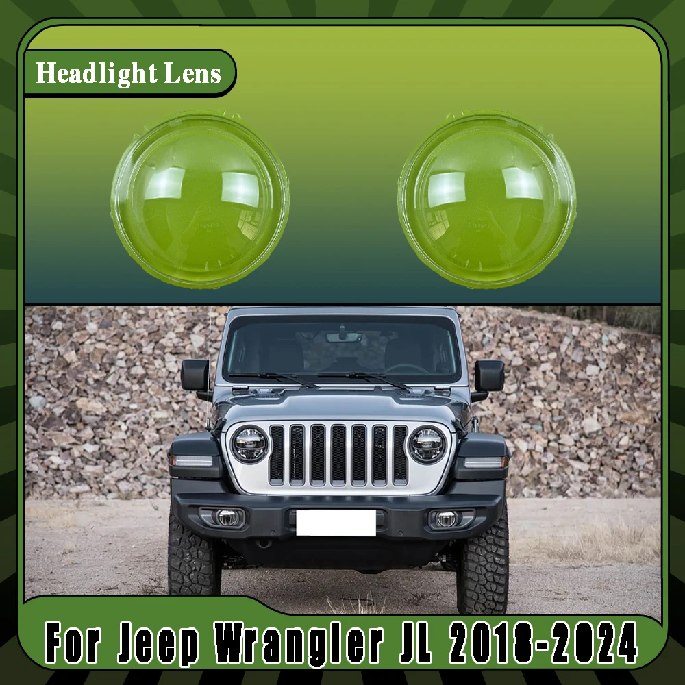 Car Front Headlamps Headlight Cover Transparent Lampshade Front Headlight Cover Shell Car Gadgets For Jeep Wrangler JL 2018-2024