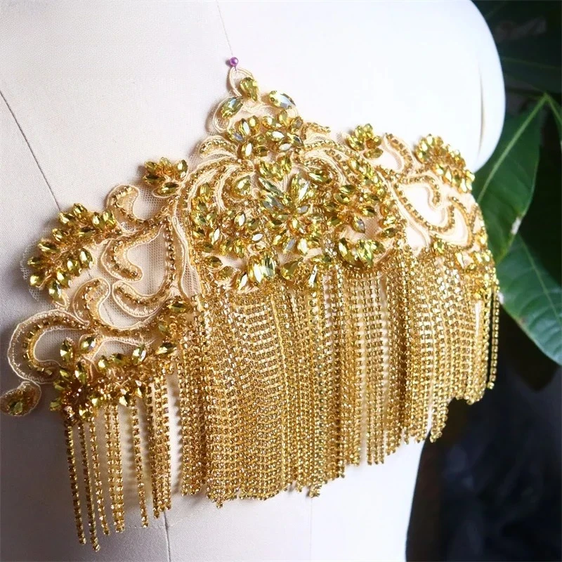 

New Hand Sewn Drill Tassels for Dance Performance, Water Diamond Jewelry, Wedding Dress Diamond Decoration, Fur Accessories