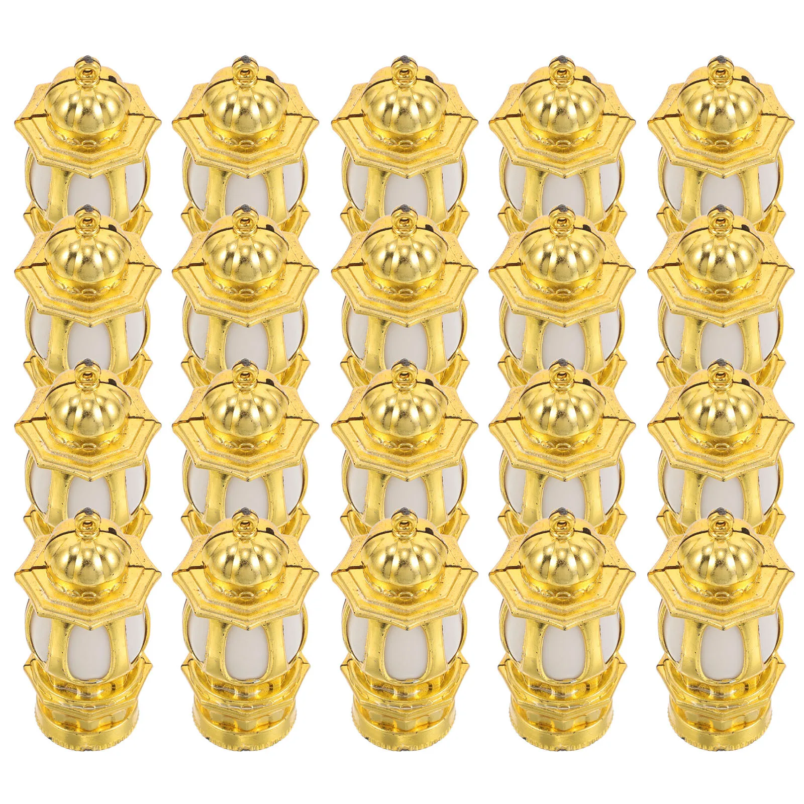 

20Pcs Mini Lanterns Decorative Golden Finish for Miniature Camping Table Centerpiece Lighting Miniature Scene