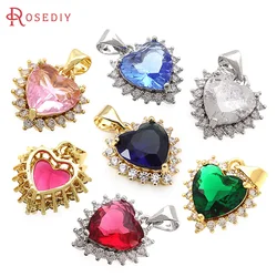 4PCS 18K Gold Color Brass Zircon Heart Necklaces Charms Pendants High Quality Diy Jewelry Accessories Rosediy official-website
