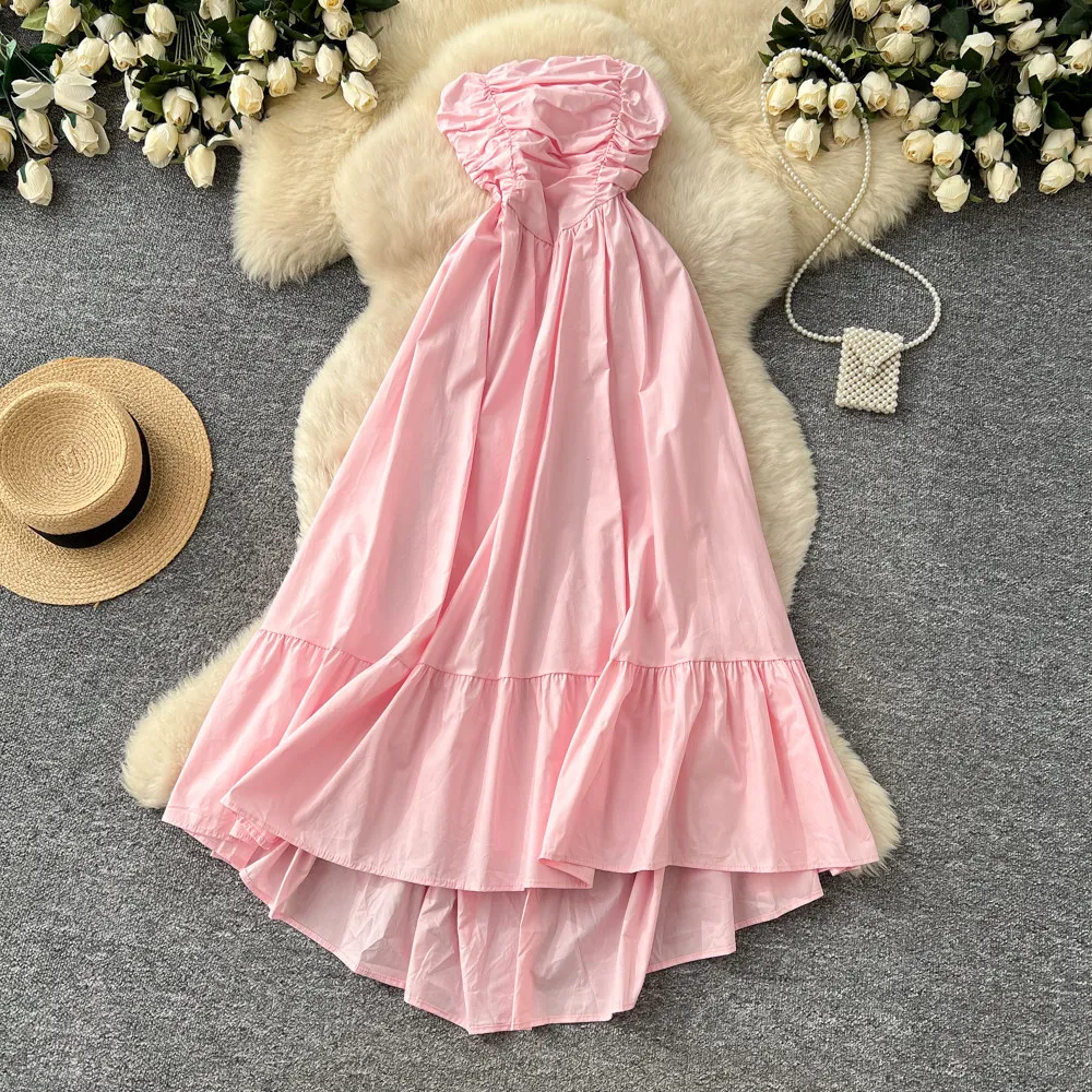 

Long Dress Women Strapless Dresses Sexy Vestidos Y2k Streetwear Sleeveless Beach A Line Elegant Splice Party Night Work 2026