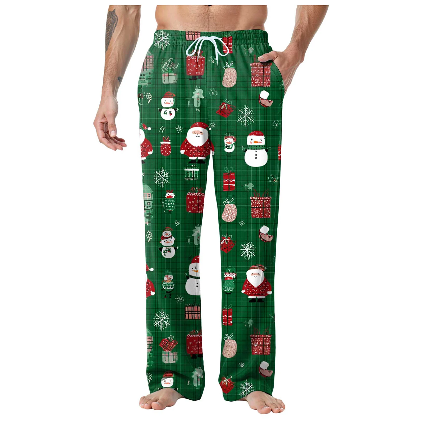 

Рождественский подарок для мужчин, брюки для отдыха с принтом «Рождественская елка», мужские повседневные брюки, рождественские мягкие праздничные пижамные штаны