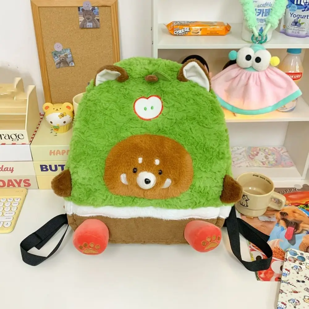

Cute Kawaii Cartoon Fluffy Backpack Casual 3D Doll Student’s School Bag Animal Bear Plush Shoulder Bag Girls