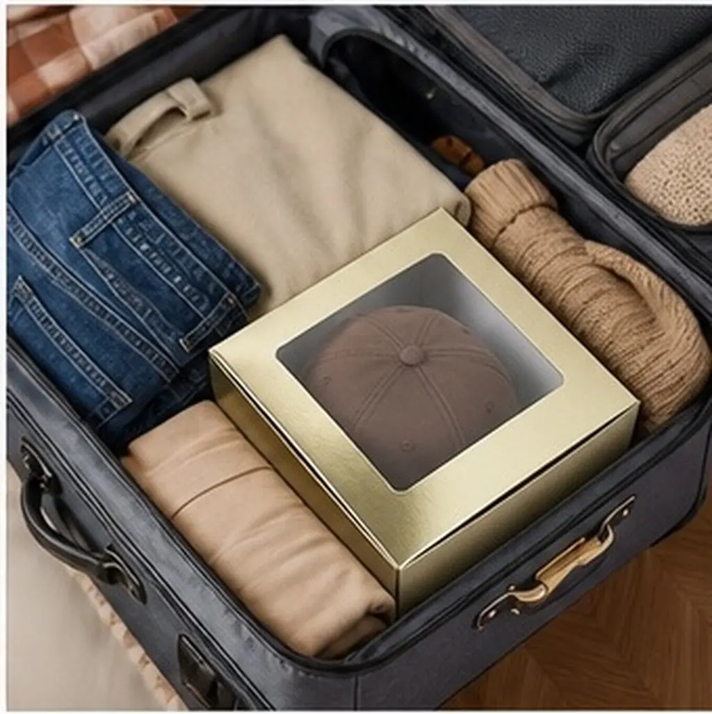 2 unidades de elegantes cajas plegables para guardar sombreros, con ventana, ideales para gorras de béisbol, gorras de estilo «dad hat» y sombreros de vaquero. Solución de almacenamiento y exhibición transparente, ligera.