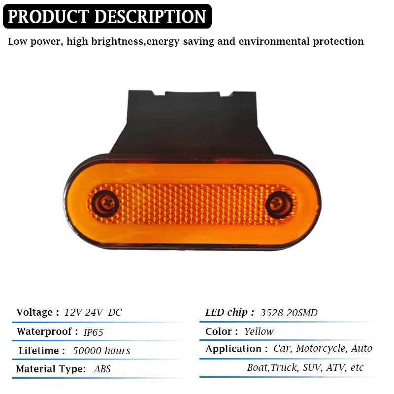 Enquêter de position latéral de camion à LED, feux de signalisation de dégagement, support de remorque, accessoires de camion Scania, Volvo, 20SMD,