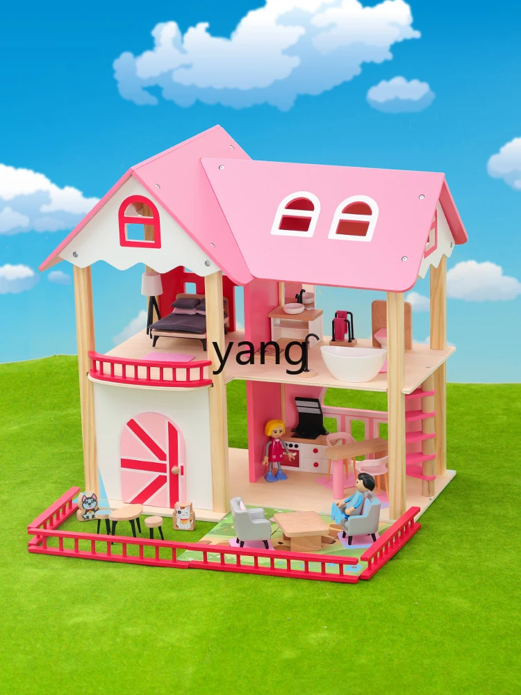 CX Simulation Furniture Children DIY Princess Room Doll House Assembled Small House Model Villa Gift