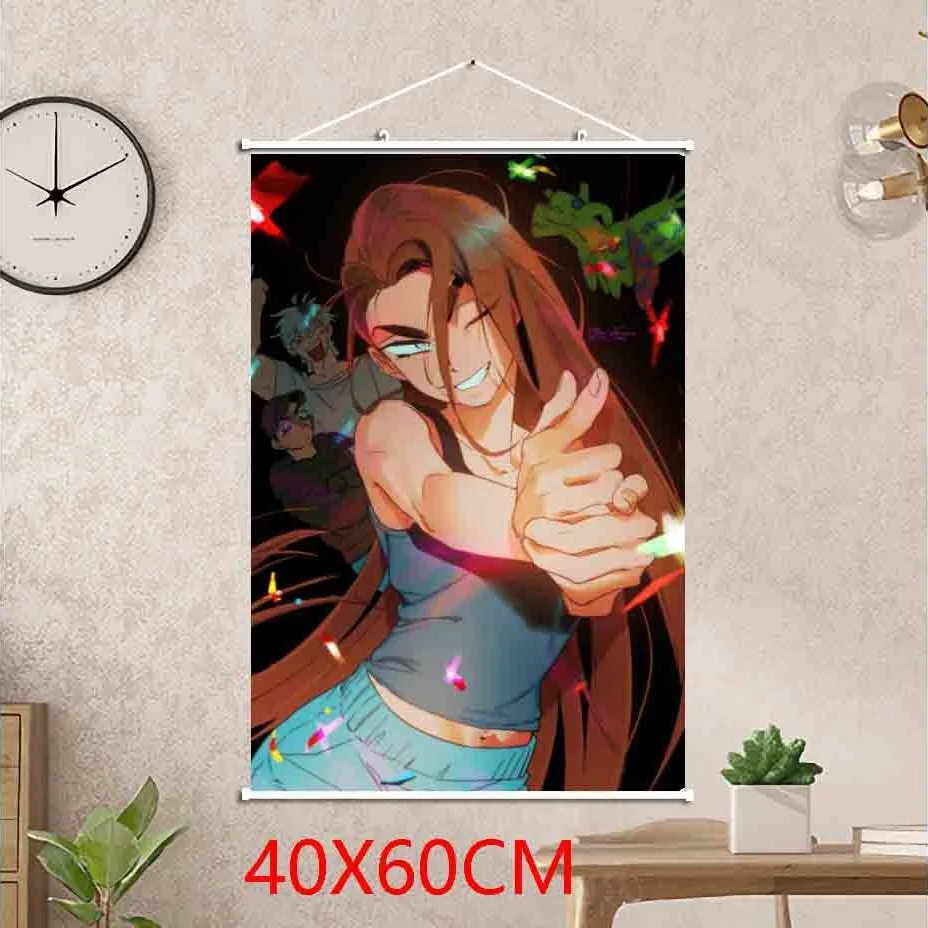 VIKAMA Pink Hair Cute Girl Anime Wall Scroll Tapestry Sweet Character Art Fabric Poster for Teen Bedroom Dorm Room Decor Gift