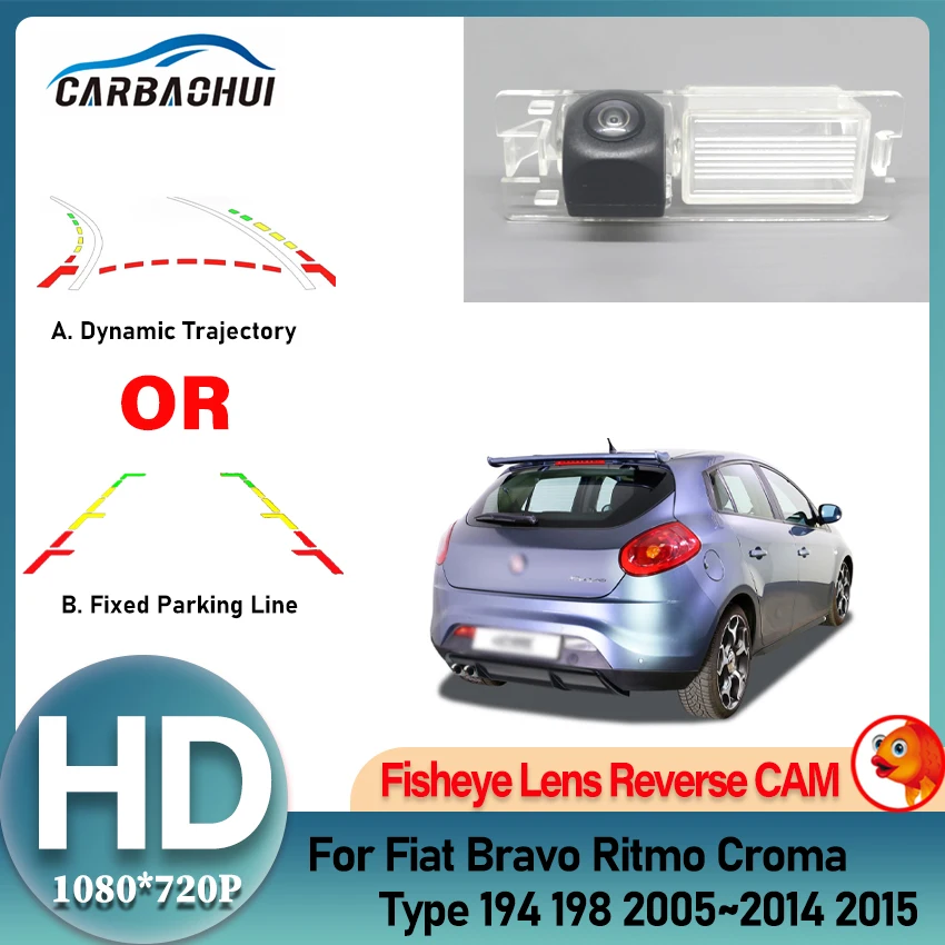 

Беспроводная камера заднего вида с объективом «рыбий глаз» для Fiat Bravo Ritmo Croma Type 194 198 2005 ~ 2015 HD CCD Водонепроницаемая автомобильная резервная камера