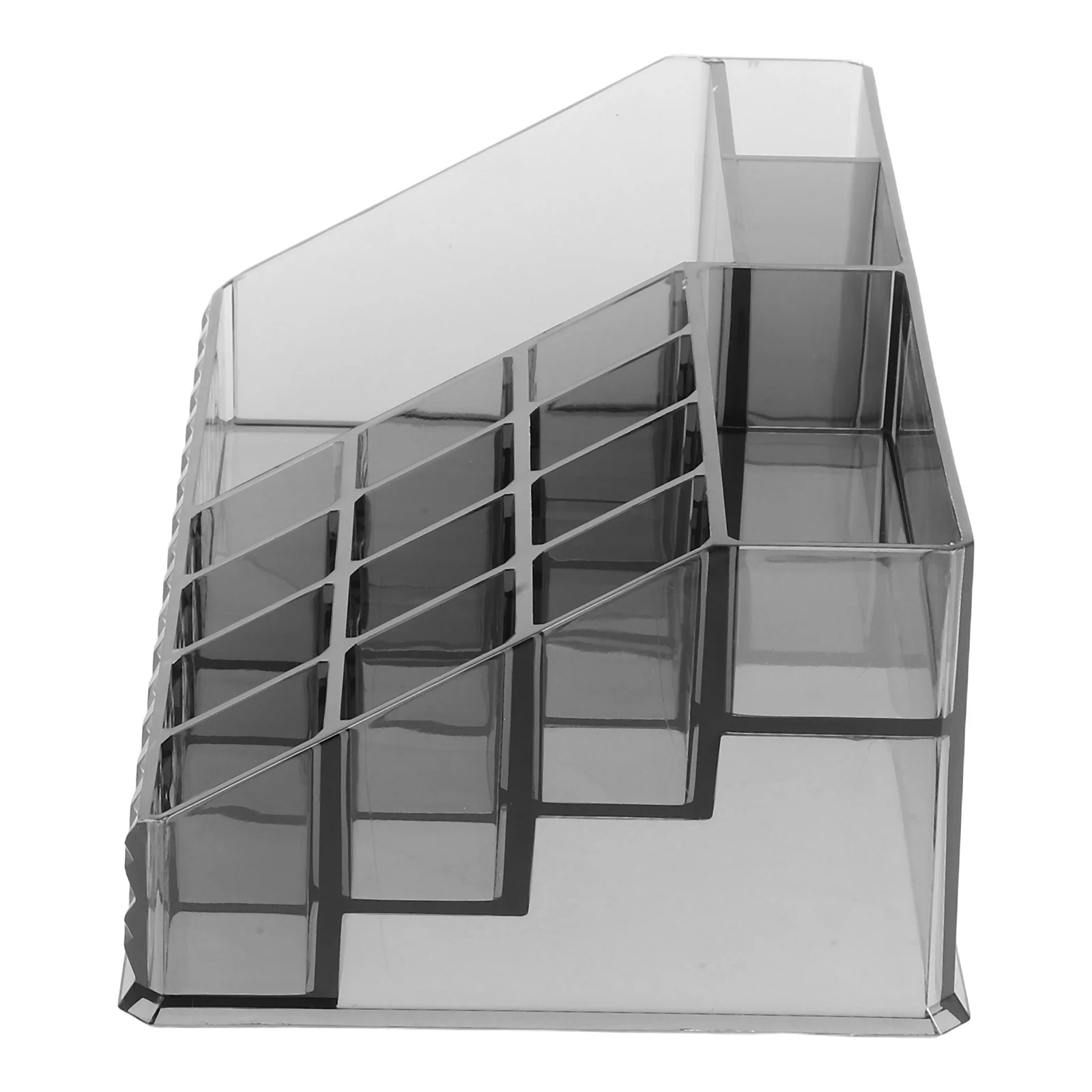 

Black Acrylic Makeup Organizer Diamond Texture Vanity Storage Bin Open Top for Cotton Pads Swabs Cosmetics Bedroom Bathroom