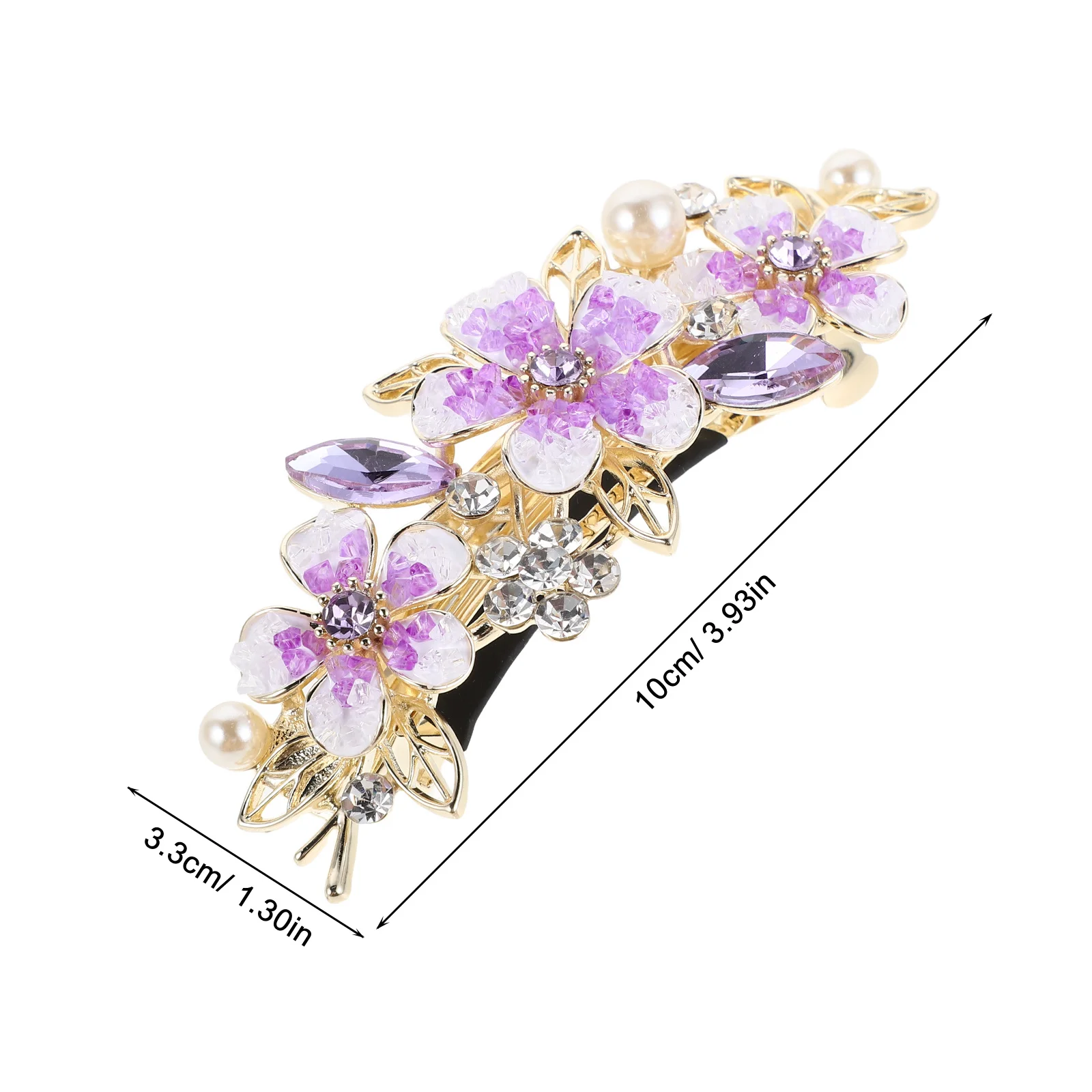 Crystal Rhinestone Hair Barrettes for Women French Style Updo Clips Wedding Party Accessories Hair Jewellery for Bun Clutch