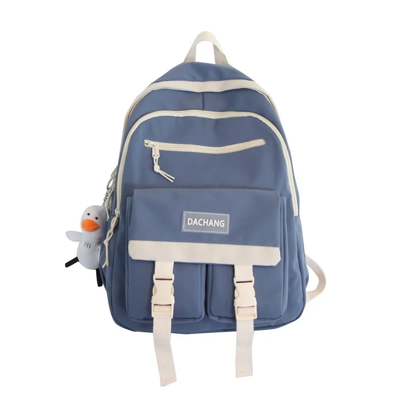 

TRAVEASY Woman Backpack 2023 New Nylon Middle School Shoulder Bag Campus Students Teenage Girls Panelled Lady Outdoor Zipper Bag