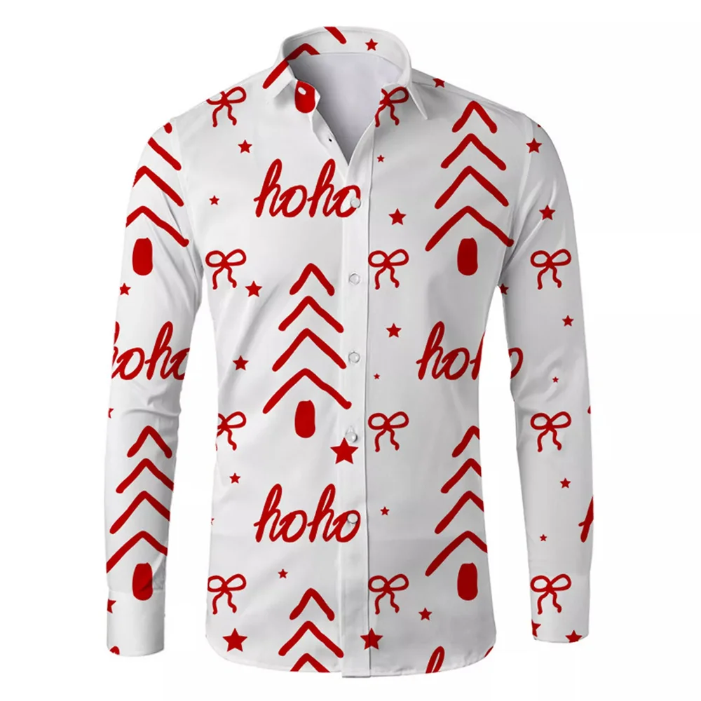 

2024 Hawaii Premium Halloween Long Sleeve Shirt Men's Social Fashion Shirt Boutique Casual Shirt 3D Printed Pattern Clothing