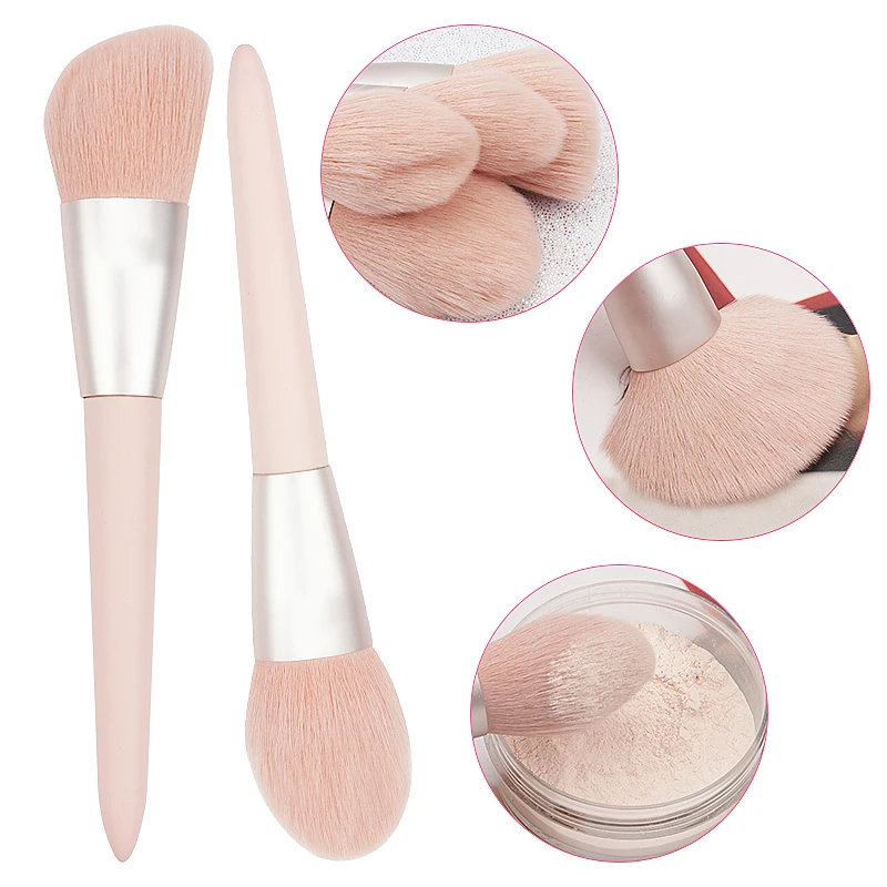 11pcs Pink Makeup Brush Set Foundation Blush Concealer Powder Lipstick  Eyeshadow Lash Brushes Korean Cosmetics Beauty Tools